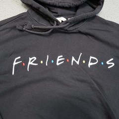 Friends Hoodie Mens Medium Gray H&M Pullover Kangaroo Pocket TV Show Graphic