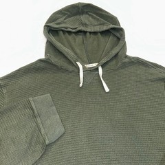 Marine Layer Hoodie Waffle Knit Sz XXL Olive Green Supima Cotton Modal Pullover