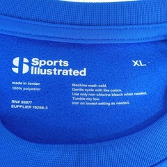 Sports Illustrated Men’s XL Blue Crew Neck Activewear Sweatshirt Zip Cuffs