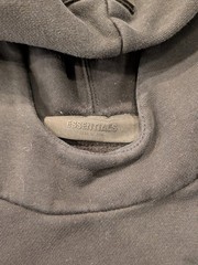 Fear of God Essentials SS22 Hoodie Stretch Limo Black M Medium Velour Logo