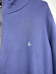 vivienne westwood hoodie zip up mens cotton size XL navy red