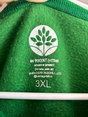 Heritage Hill Green Yellow Color Block 100% Cotton Crewneck Sweatshirt Size 3XL