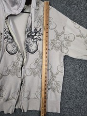 Vintage Sapphire Lounge Hoodie Men’s Large Full Zip AOP Guitar Punk Skate Grunge