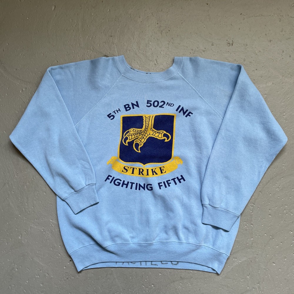 Vintage 1980s Vietnam Army Military 502nd Infantry Sweatshirt Made In USA L