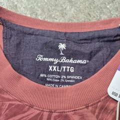 Tommy Bahama Mens Ben and Terry Sweatshirt Mens 2XL Coral Pink Floral Hawaiian