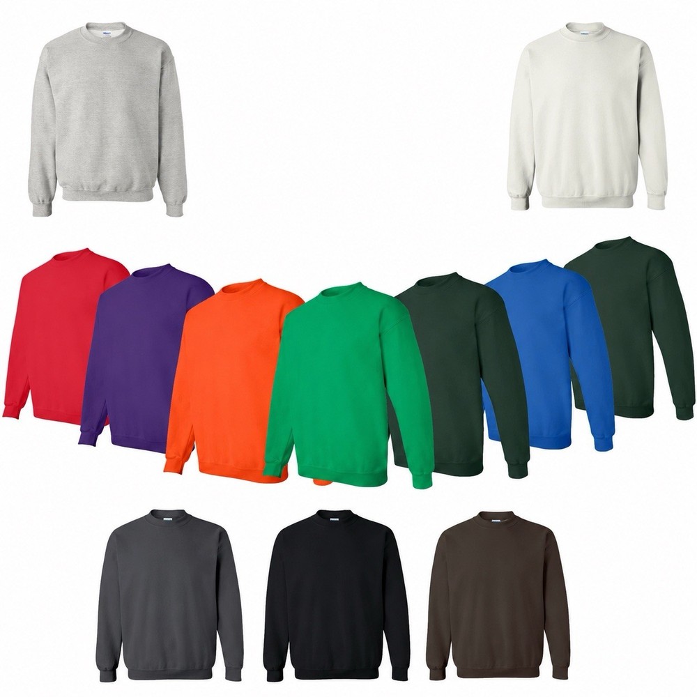 Gildan 18000 Heavy Blend Crewneck Sweatshirt Pullover Sizes S-2XL