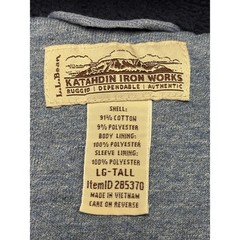 L.L. Bean Katahdin Iron Works Sherpa Lined Zip Hoodie Blue Mens LG-Tall 285370