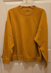 Vintage Fruit of The Loom L/S Crewneck Sweatshirt XL Mustard Cotton/Polyester