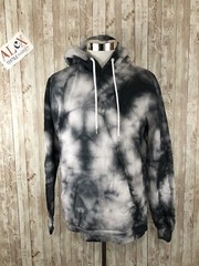 Boohoo Hoodie Mens Small Tie Dye Sweatshirt Gray Pullover Long Sleeve N112