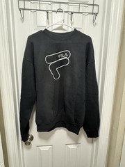 Fila Heavyweight Long Sleeve Black Sweatshirt Size XL