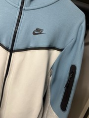 Nike Sportswear Tech Fleece Hoodie Cerulean Blue/White/Grey Mens Sz M CU4489-424