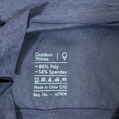 Outdoor Voices Sweatshirt Mens Small Blue Hooded Pullover Gym Hiking
