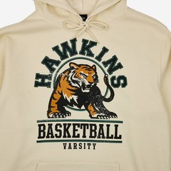 Men’s Stranger Things Hawkins Tigers Pullover Sweatshirt – Off-White M