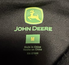 John Deere Hoodie Mens Medium Black Logo Pullover Sweatshirt NWT Farm Tractor