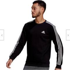 Adidas Primegreen Men’s Crew Neck 3 Stripe Sweatshirt, Size M, Color Black