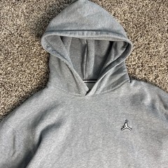 Nike Air Jordan Pullover Hoodie Men’s Size Large Gray Sweatshirt Jumpman Logo