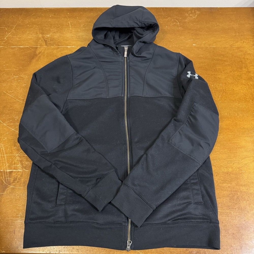 Under Armour Hoodie Mens Medium Black Full Zip Long Sleeve Jacket All Season