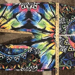 Electro Threads Full Body Suit Hoodie Pants Psychedelic Peace Duality Size LARGE