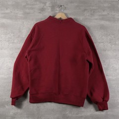 Vintage Russell Athletic Sweatshirt Boxy Burgundy Mock Neck Mens L Made in USA