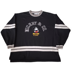 Vtg Mickey & Co Mickey Mouse Sweatshirt Mens XL Black Embroidered Logo Jersey