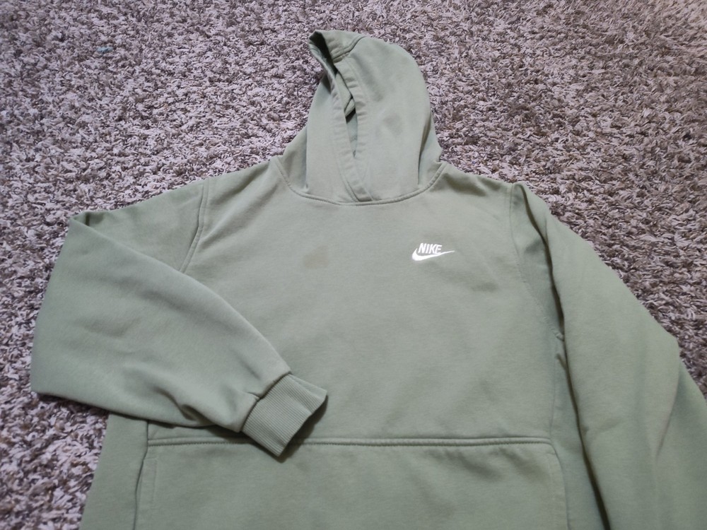 Nike Hoodie Mens Small Green Pullover Sweatshirt Cotton Polyester Blend
