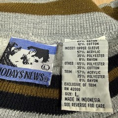 Vintage 80s Todays News Sweatshirt 90s Large Rayon Tri Blend Attitude Vaporwave