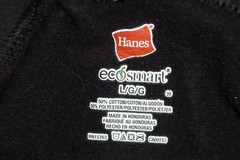 Men’s Hanes Cotton/Polyester Hoodie Black Dripping to Gray Size Large
