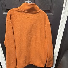 Goodfellow & Co Men’s Orange Mock Neck 1/4 Zip Fleece Pullover Pockets XL