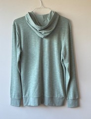H&M Mens Zip Up Hoodie Hooded Jacket Sage Green Lightweight 2 Pockets Size Small