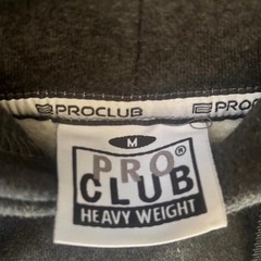 Pro Club Heavyweight Gray Fleece Pullover Hoodie Men’s M Solid Cotton Blend