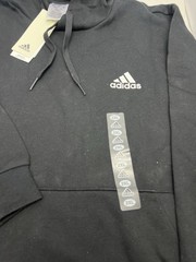 NEW Adidas 2XL Mens Black Pullover Feel Cozy Fleece Hoodie Sweatshirt GV5294