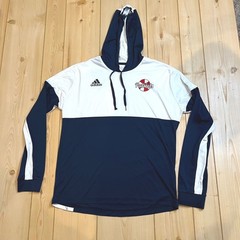 Adidas Mens Patriots Hoodie Navy Blue White Athletic Training Top Large L Sporty