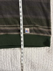 Laguna Men’s Green/Gray Striped Pullover Hoodie Drawstring Pockets L