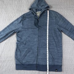 Surplus Hoodie Men 2XL Blue Full Zip Fleece Drawstring Hood Kangaroo Pockets