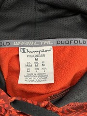 Champion Hoodie Hooded Sweatshirt Men’s Size M Black / Red 100% Polyester EUC