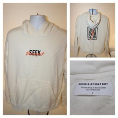 Yes Theory Seek Discomfort Love Over Fear Hoodie Beige Mens Large