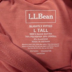 LL Bean Hoodie Mens Large Tall Red Coral Lightweight Pullover Hiking Outdoors LT