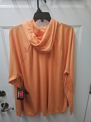 NWT WRANGLER RIGGS XXL WORKWEAR MICROFIBER ORANGE LONG SLEEVE HOODIE SPF 50