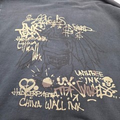 VTG The Great China Wall Hoodie Full Zip Men XXL Art Designer Los Angeles