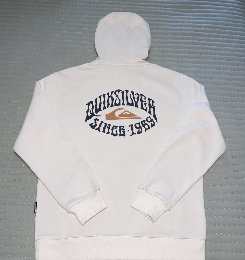 Quiksilver Men’s Size Medium Graphic Pullover Hoodie (Cream)