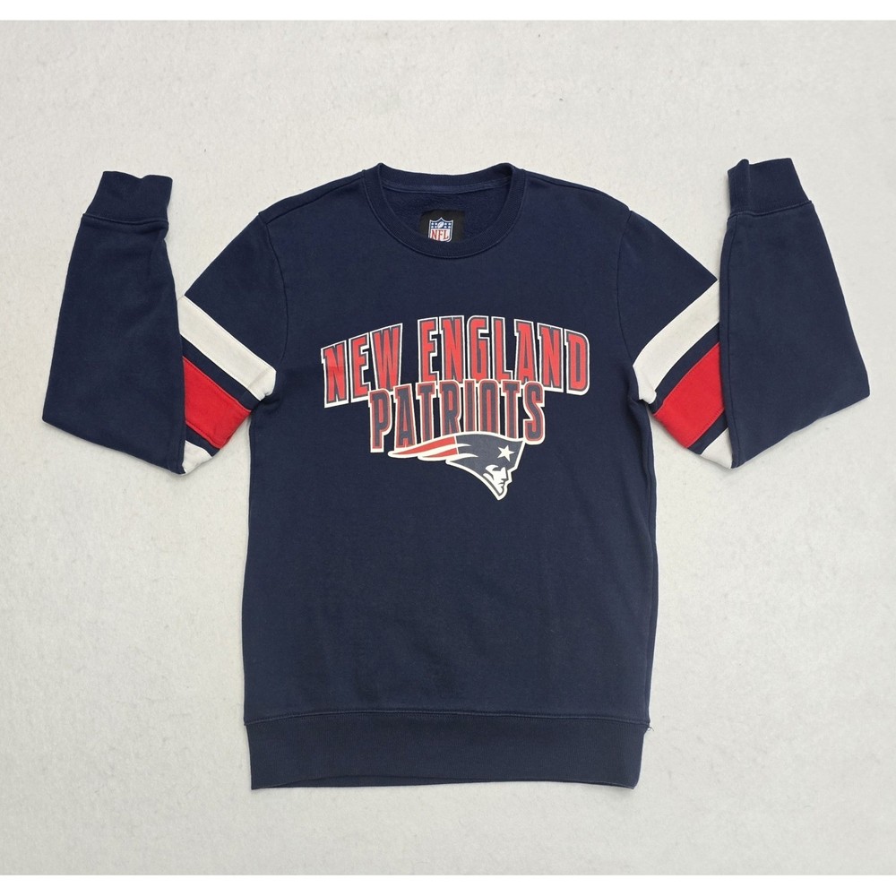 NFL New England Patriots Sweatshirt G-III Navy Blue Red White Stripe Mens Small
