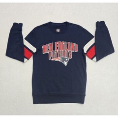 NFL New England Patriots Sweatshirt G-III Navy Blue Red White Stripe Mens Small