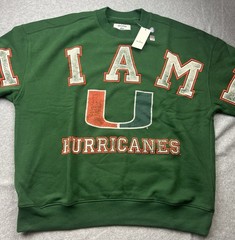 Hollister University of Miami Hurricanes Boxy Graphic Crew Sweatshirt Size M NWT