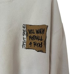VTG Will Watch Football For Food Sweatshirt Sz XL Split Tee 90s Graphic Crewneck