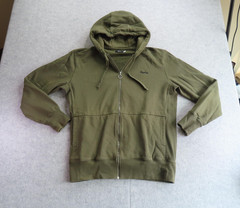 Rapha Hoodie Mens Large Green Full Zip Fleece Sweatshirt Cycling Logo Pockets