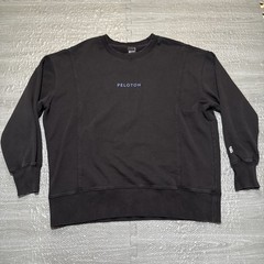 Peloton Pullover Sweatshirt Crew Neck Logo Black Mens XL Heavy Logo Gym Cycling