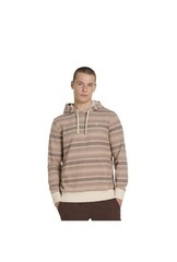 Hurley Mens Medium Bristlecone Stripe Terry Pullover Hoodie Brown Beige Hooded