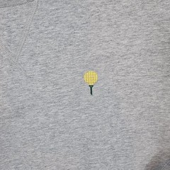 B Draddy The Fried Egg Golf Crewneck Sweatshirt Mens Medium Gray Pockets Logo