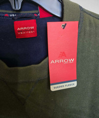 Arrow Mens XXL green Sueded Fleece LS Crew Neck Pullover Sweatshirt Sweater B200