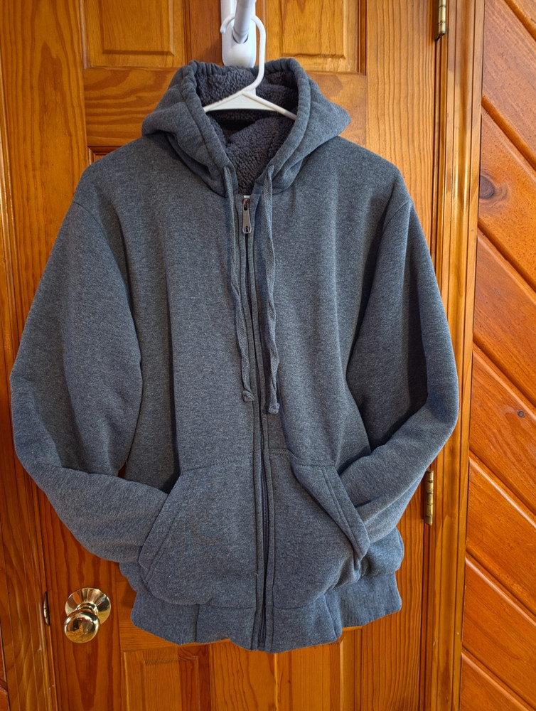 Sportswear Men’s Gray Full Zip Fleece Lined Hoodie w/ Pockets Size L